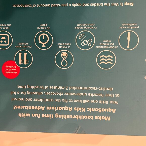 Electric Toothbrush for kids with Starfish Base (AzquaSonic) (NEW) (h/x) - Picture 16 of 16